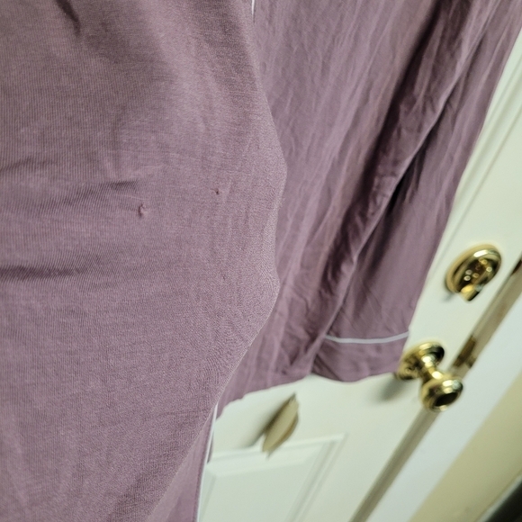 Soft button down purple long sleeve pajama top - Picture 5 of 7
